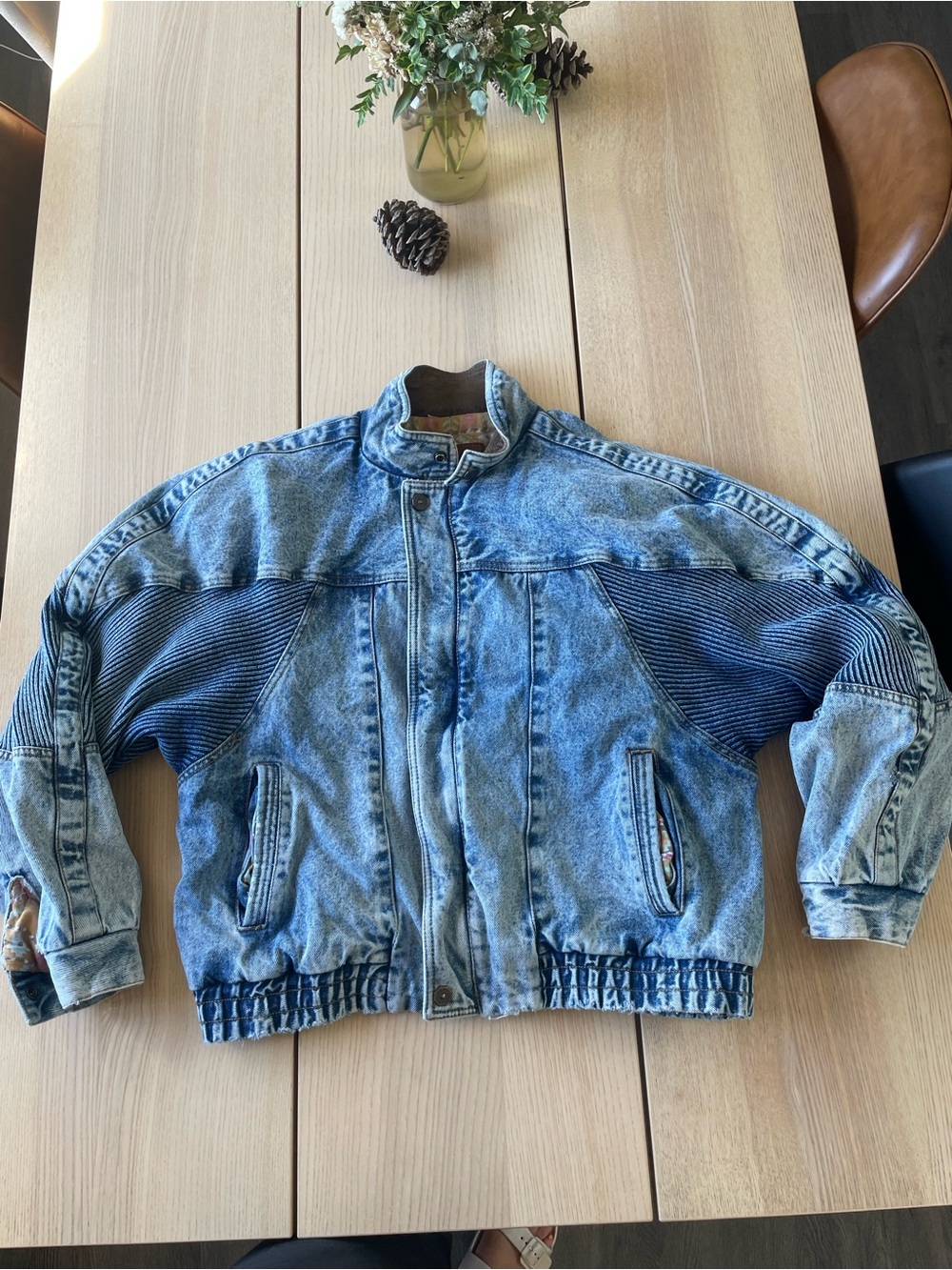 Vintage women’s denim jacket size medium Light Blue Acid Wash Denim Jacket med